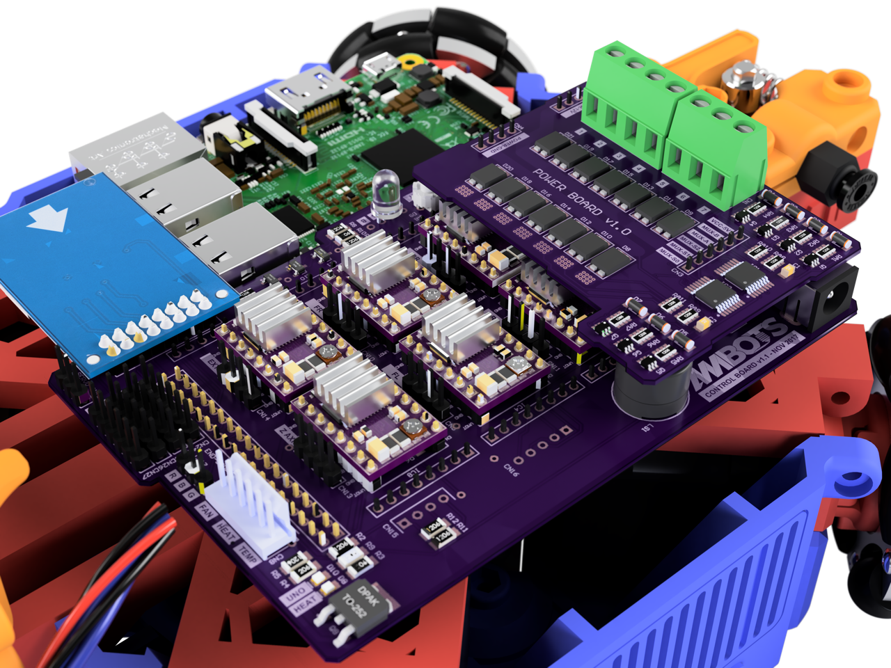 Custom mobile 3D printer embedded control system PCB