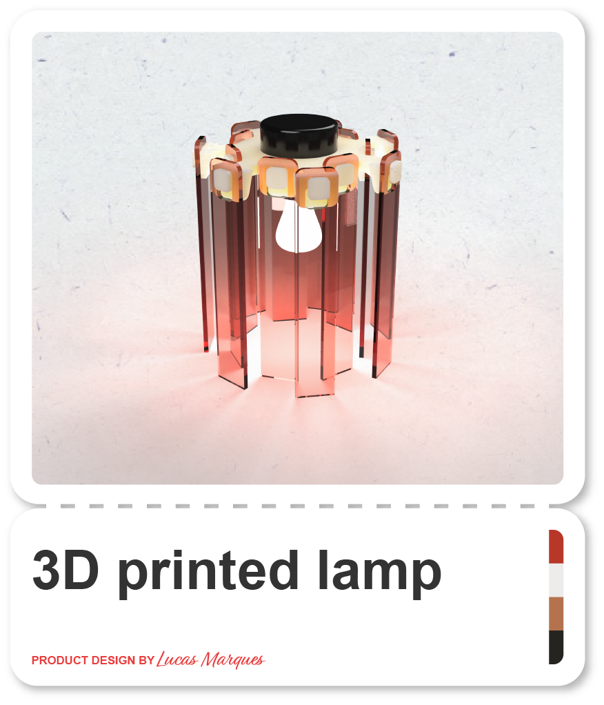 3D printed pendant lamp with vertical slats