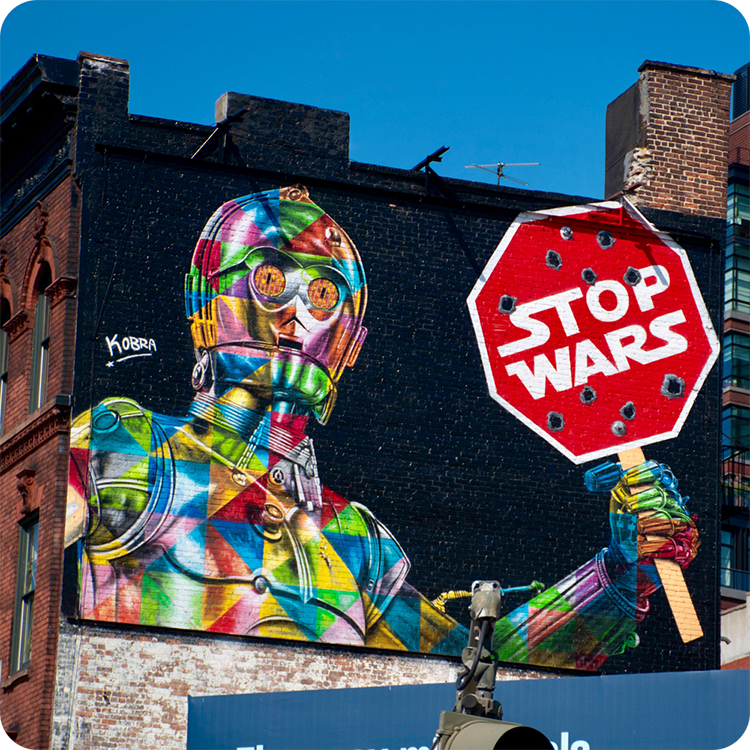 Eduardo Kobra street art mural of C-3PO