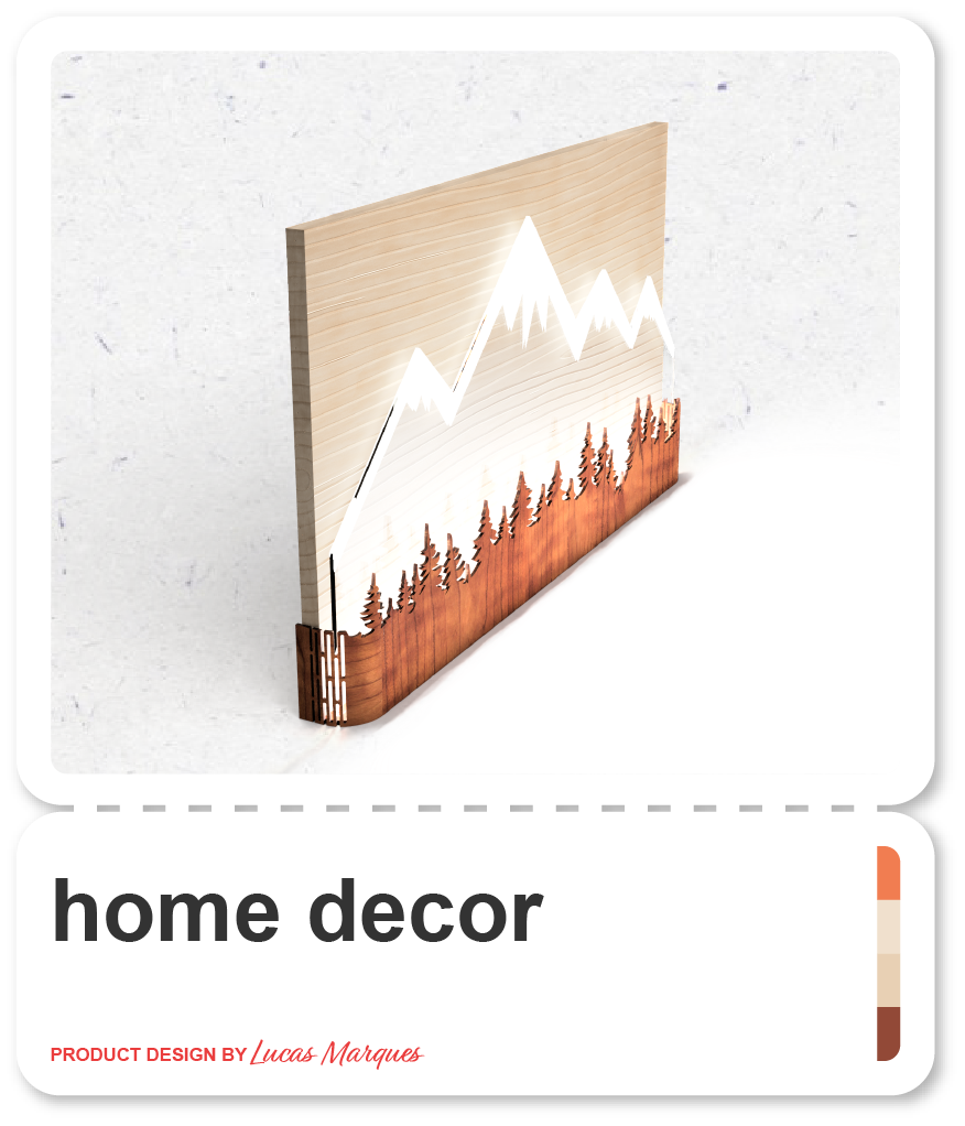 Mountain and forest home decor panel