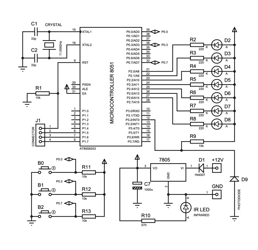 Propeller clock logic and power regulation schematic