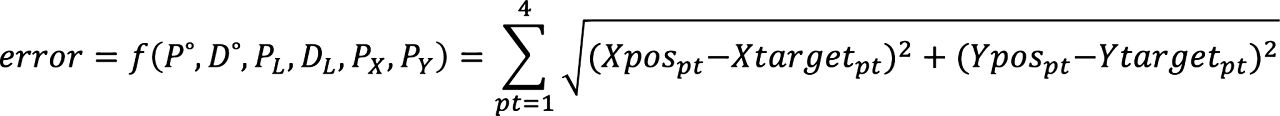 Mathematical formula for SCARA kinematic error minimization