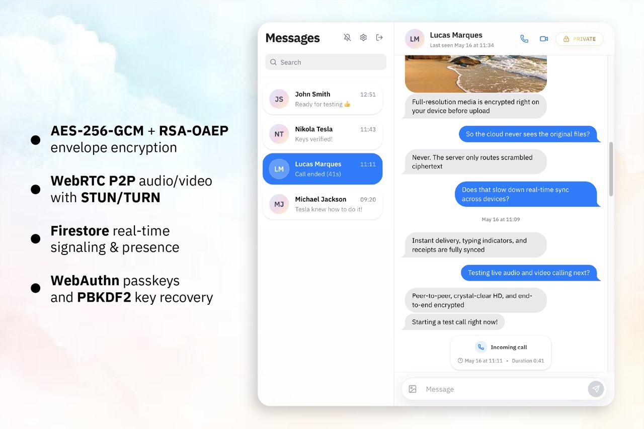 Encrypted Chat project preview